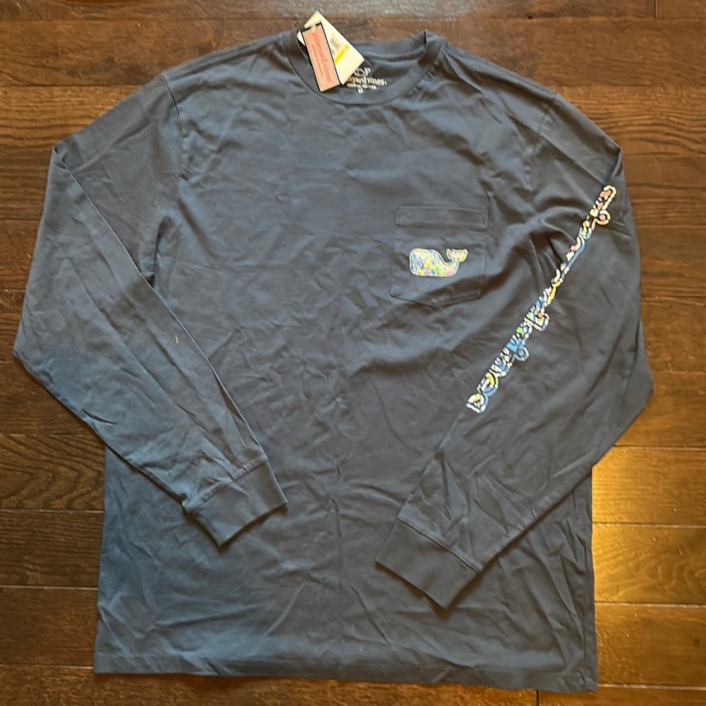 Sleeve Detail Tropical Leaves Vineyard Vines Long Sleeve